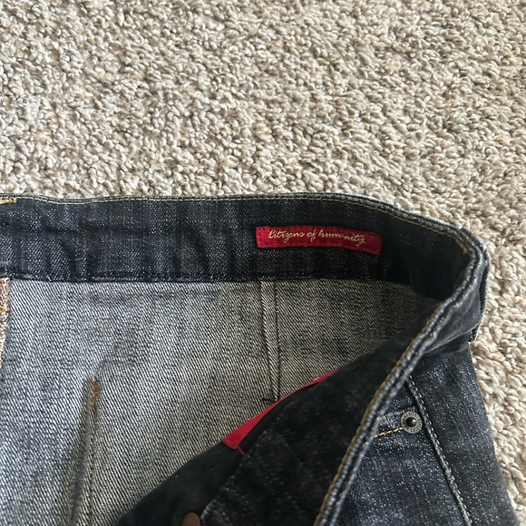 Citizens Of Humanity Dark Denim Skirt Sophia Knee Length Cotton Business Size 31 - Picture 5 of 9